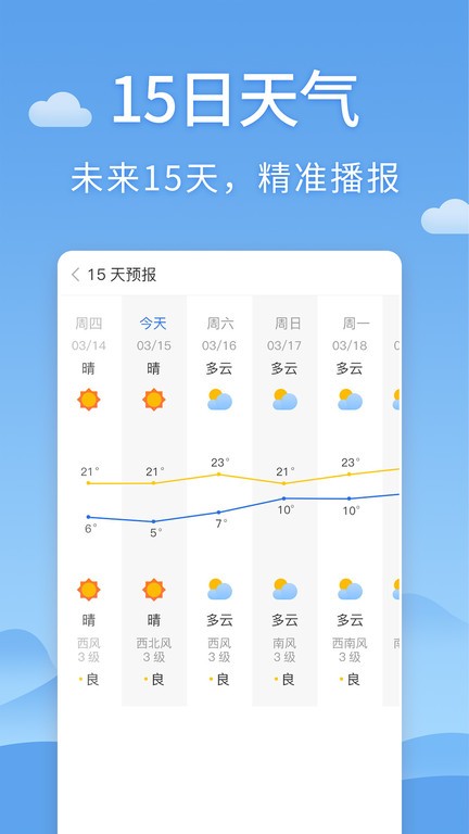 清新天气预报app15天0